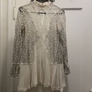 Free people white dress long sleeve S